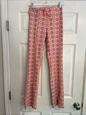 Free People Pink Geometric Boot-Cut workout Pants with matching bra top